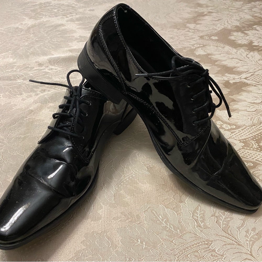 Men's Black Patent Leather Dress Shoes - Calvin Klein